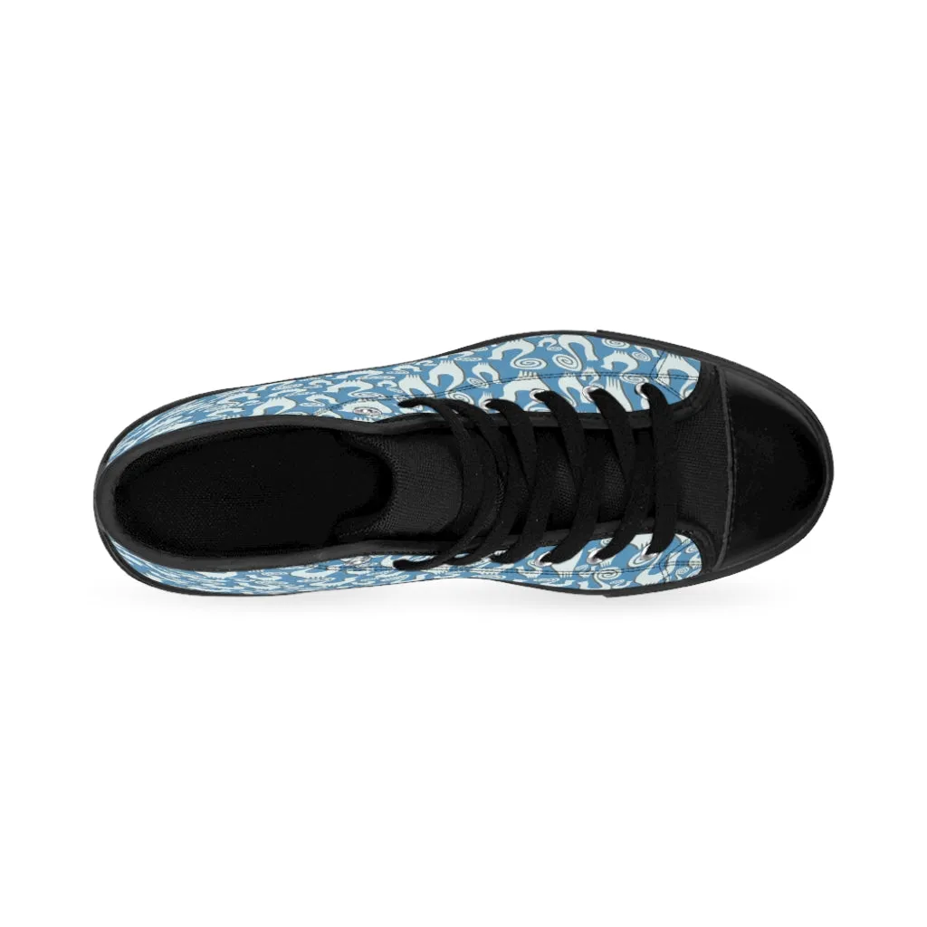 Slate Blue Women's High-top Sneakers