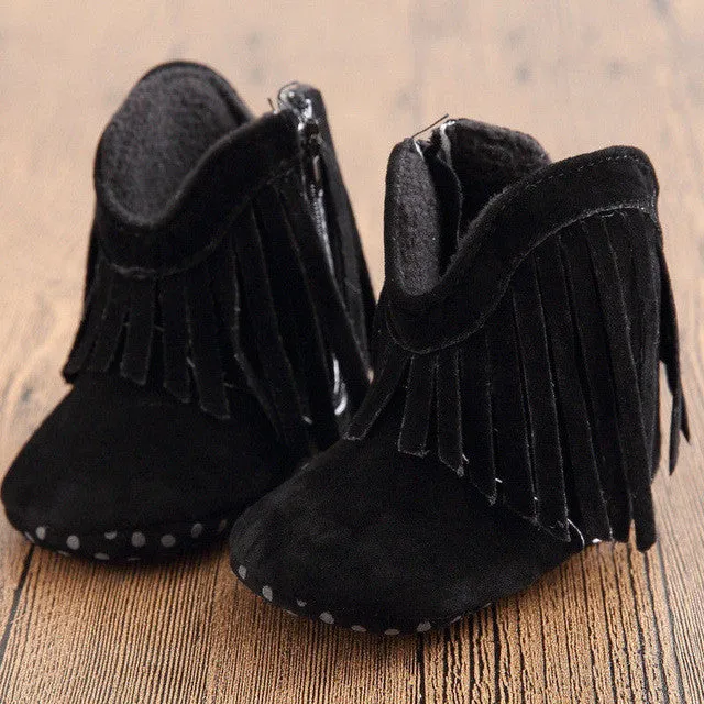 Toddler Infant Moccasin Newborn Baby Girl Shoes Soft Sole Booties Prewalker Cute Tassel First Walker