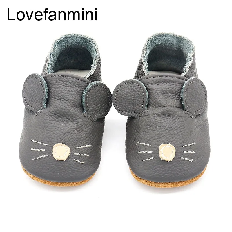 Unisex Soft Cow Leather Moccasins Cool Shoes For Kids