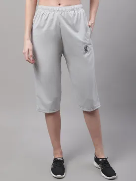 Vimal Jonney Light Grey Regular fit Cotton Capri for Women