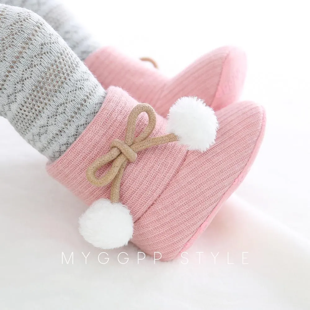 Winter Flower Design Cute Boots For Kids